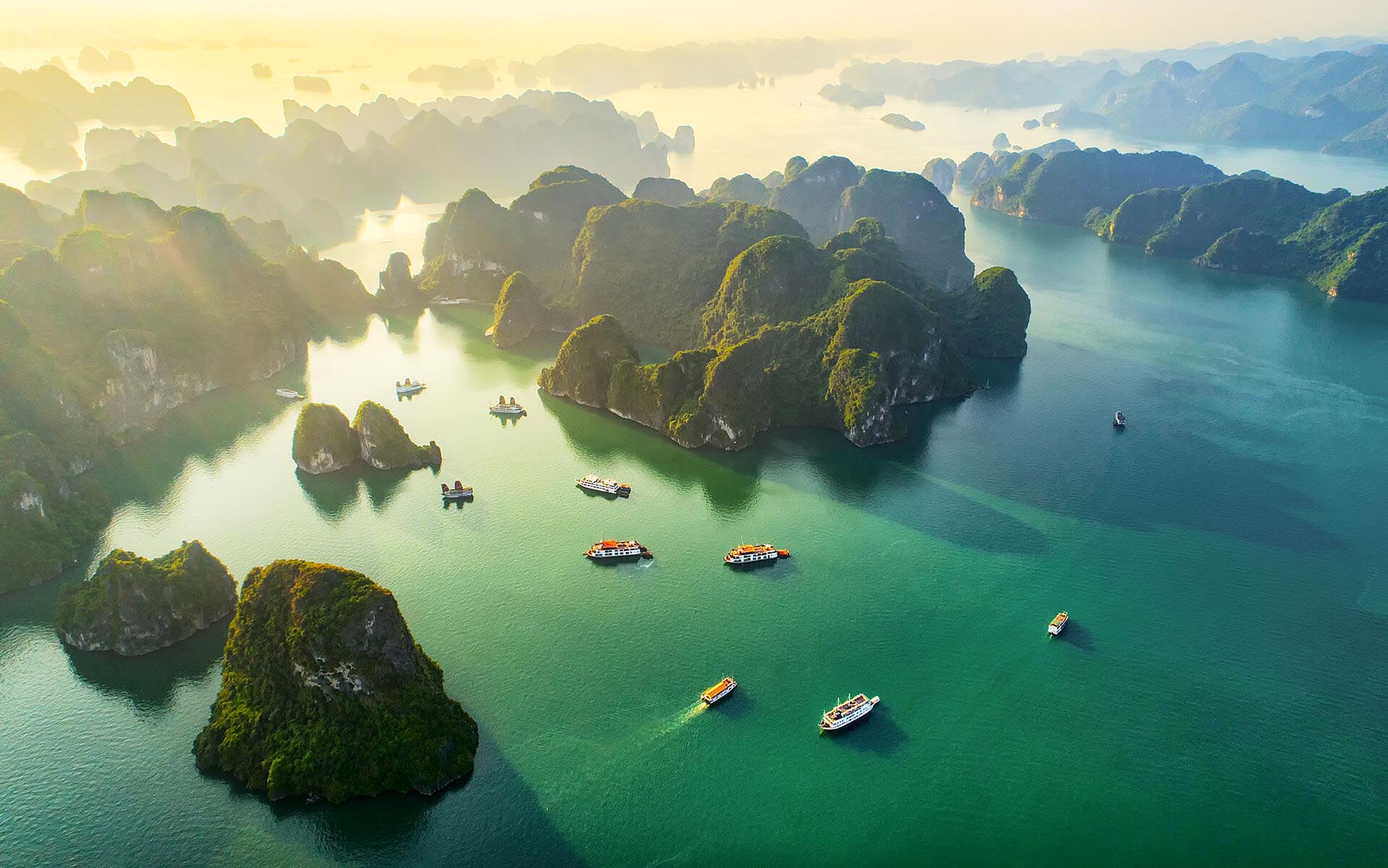 Halong Bay aerial view